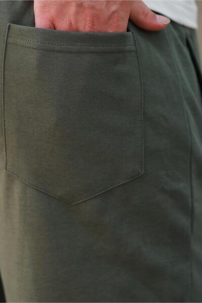 Madmext Haki Manşetli Erkek Eşofman Altı E6570