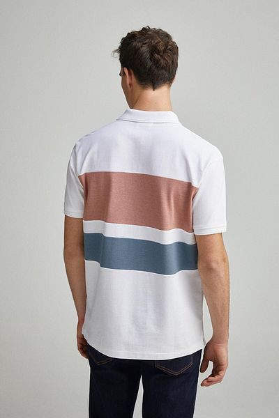 Springfield regular fit color block piqué polo