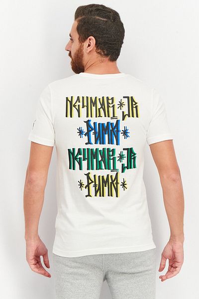 Puma Men Sportswear Fit Short Sleeve Graphic Print T-Shirt, White