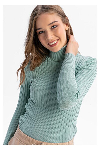 TIFFANY&TOMATO Likrali Bogazli Triko - Mint