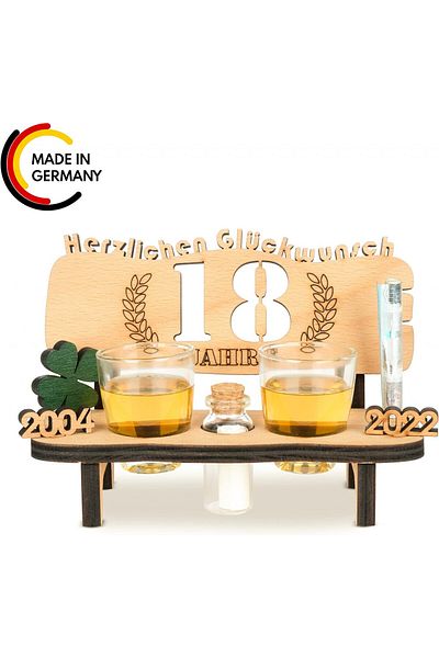 BRYNNBERG Set of glasses and bench with elegant engraving for 18th anniversary Brynnberg