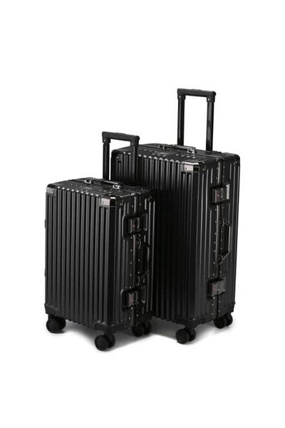 Generic STARGOLD PC Zipperless 2-Piece Luggage Set, Hard Shell, 360° Spinner Wheels, TSA Lock – Black