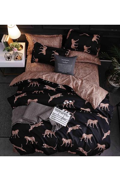 CHIRASO CHIRASO 4-Piece Bedding Set, Satin Cotton, Sheet 240x250 cm, 2 Pillowcases