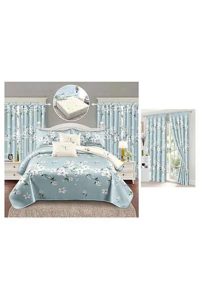CHIRASO CHIRASO 8-Piece Bedding Set, with Drapery, Fitted Sheet 180x200, Duvet Cover, 4 Pillowcases