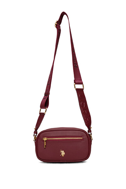 U.S. Polo Assn. حقيبة ماسنجر نسائية باللون الأحمر الداكن Us25595