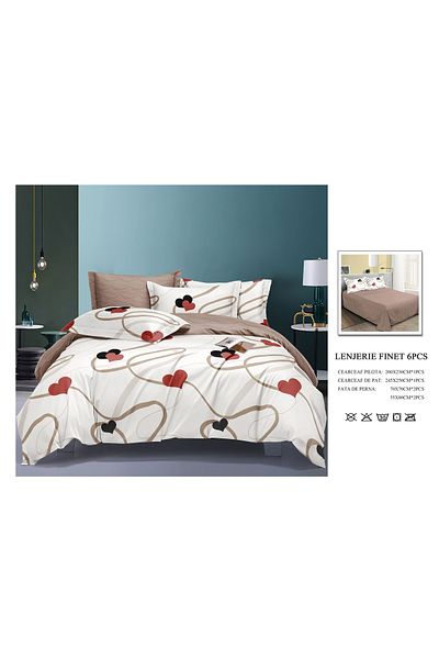 CHIRASO CHIRASO Bedding Set, FINET, 6 Pieces, Bed Sheet 245x250, Quilt 200x230, 4 Pillowcases