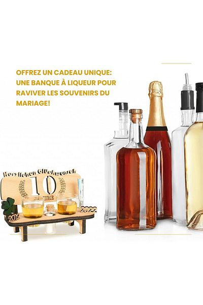 BRYNNBERG Set of glasses and bench with elegant engraving for 10th anniversary Brynnberg