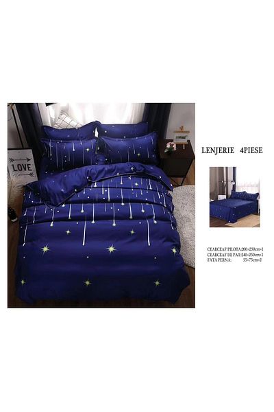 CHIRASO CHIRASO 4-Piece Bedding Set, Satin Cotton, Sheet 240x250 cm, 2 Pillowcases