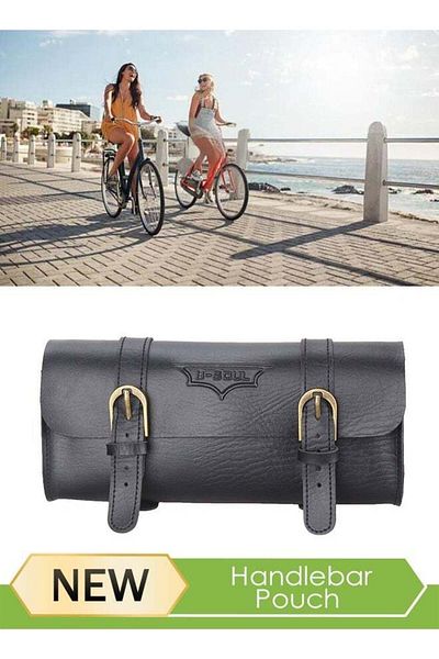 Generic Vintage Bicycle Bag Waterproof Bike Handlebar Bag Large Capacity Cycling Handlebar Bag Bike Front Fr