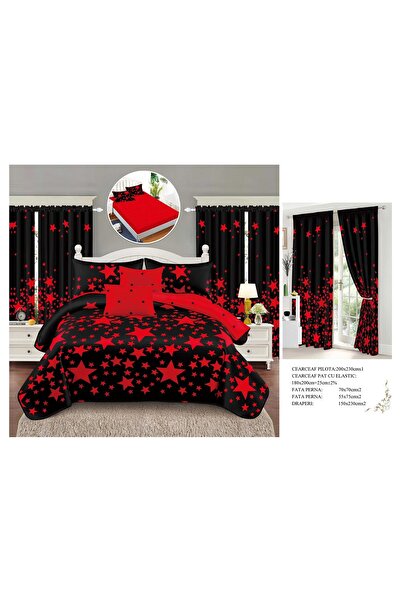 CHIRASO CHIRASO 8-Piece Bedding Set, with Drapery, Fitted Sheet 180x200, Duvet Cover, 4 Pillowcases