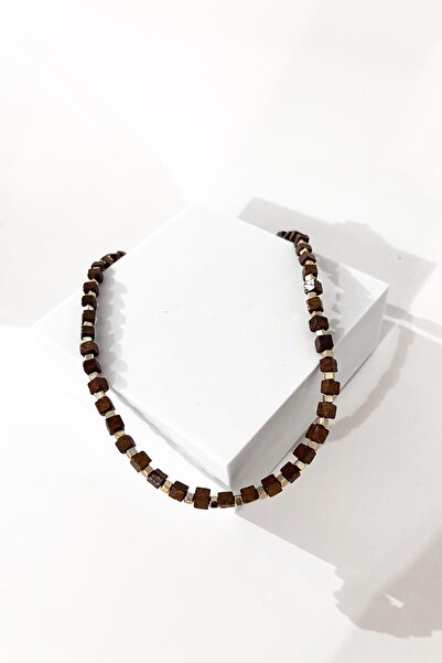 New Obsessions Tahta Boncuklu Elegant Kadın Kolye