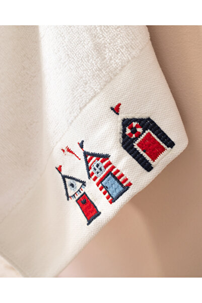 Madame Coco Harrıet Вишитий 100% бавовняний рушник для рук, 2 шт. - Білий - 30x45 см