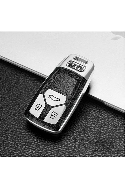 OEM Carcasă cheie auto pentru Audi - Keyless Go, Tpu, argintiu/negru