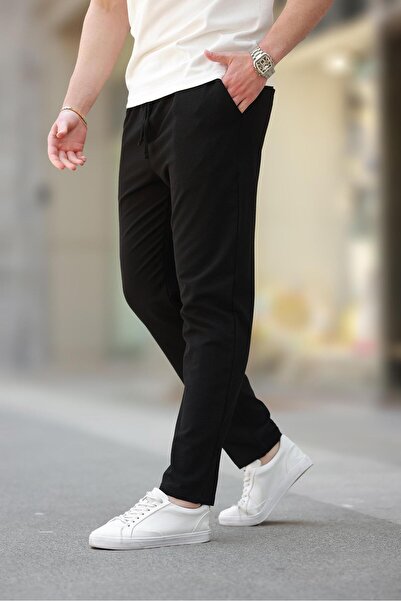 Madmext Black Regular Fit Men's Trousers E6572