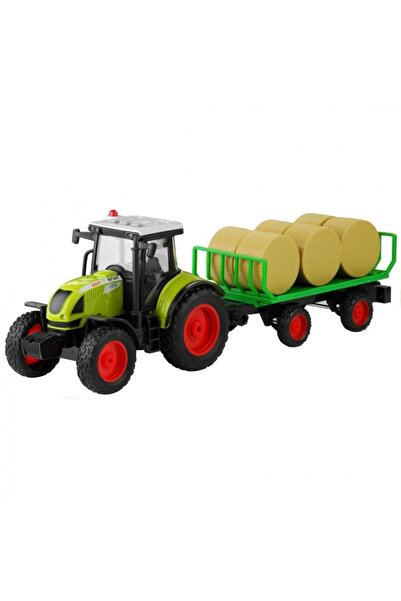 OEM Tractor cu remorcă pentru transportul baloților de paie, cu sunete și lumini, scara 1:16