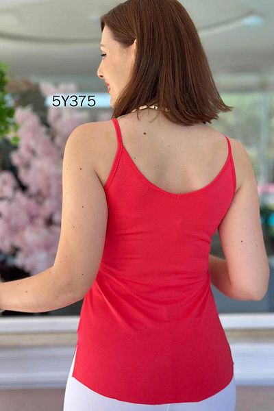 İnce Topuk Viscose Undershirt with Rope Strap 5Y375