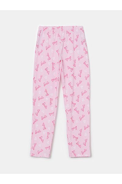 LC Waikiki Pink Elastic Waist Printed Girl's Pajama Bottom