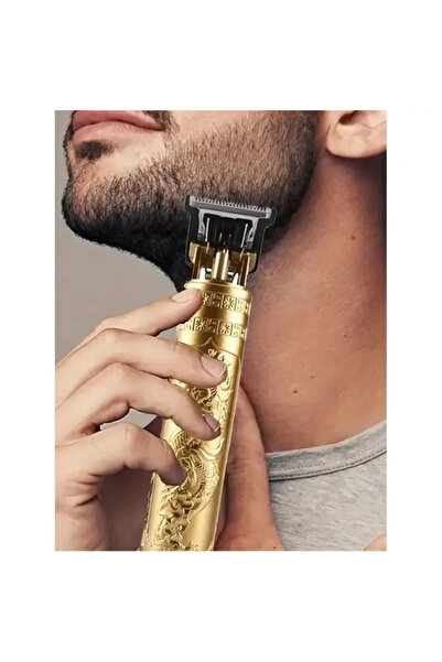 OEM Aparat de tuns profesional pentru barbă și contur cu baterie, 4 trimmere, model dragon, încărcare USB, GOLD