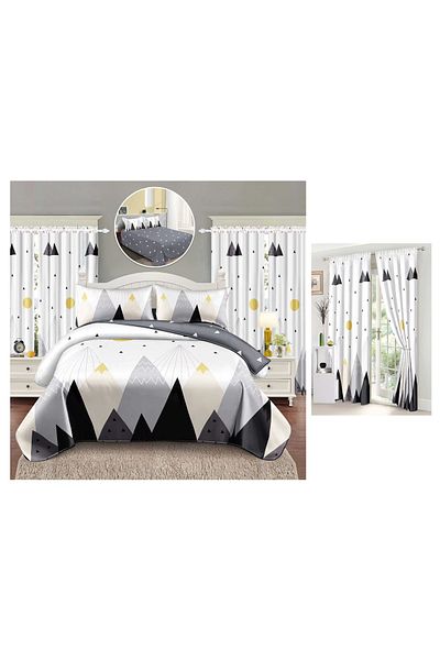 CHIRASO CHIRASO 6-Piece Bedding Set, with Drapery, Sheet 160x230, Duvet Cover, 2 Pillowcases