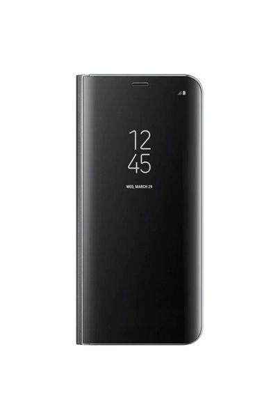 OEM Husă de protecție Clear View cu suport, compatibilă cu Samsung Galaxy S10 - Neagră