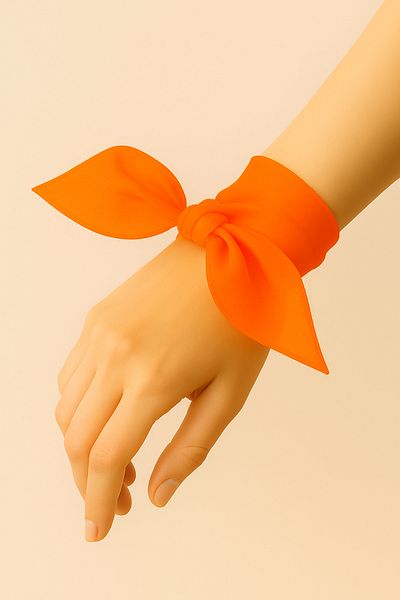 VOOP Orange Colored Plain Chiffon Scarf Multi-Purpose Accessory 50X50
