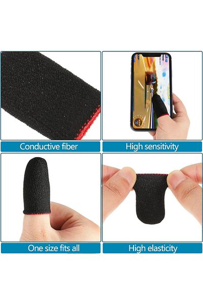 SKYDDAR INNOVATION SKDR HyperFlex FS1 Gaming Finger Sleeves, Professional, Phone and Tablet - Black Red