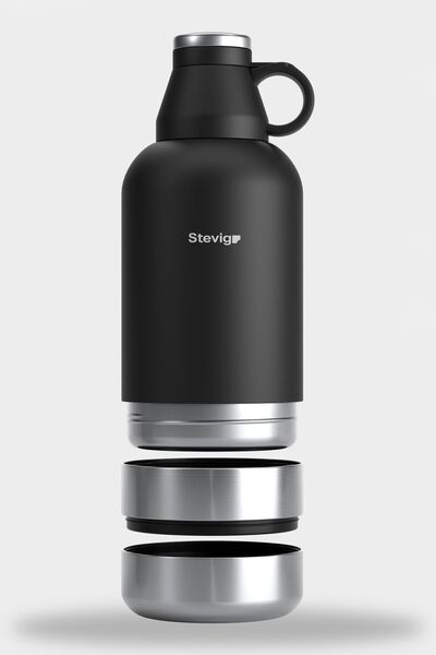 Stevig 4-piece Multi-purpose Steel Thermos - 1.9 Lt. Black St-212
