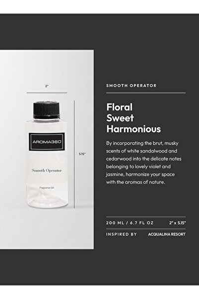 Aroma360 زيت معطر جو سموث أوبيريتور - زهر الليلك، خشب الصندل، والباتشولي - 200 مل، 6.7 أونصة سائلة