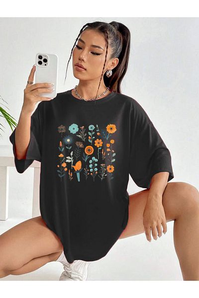 Boi Μπλουζάκι Unisex με στάμπα λουλουδιών