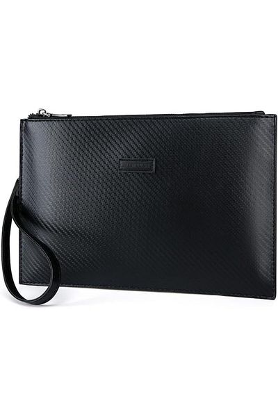 Generic iCozzier Mens Clutch Purse Handbags Synthetic Leather Bags with Wrist Strap Zip Closure 7.9 Inch for