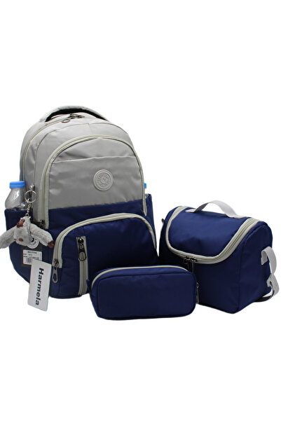Harmela ilk Okul Çantası 3'lü Seti Unisex Çocuk ilkokul Çantası Hrm-8010 Gri-...