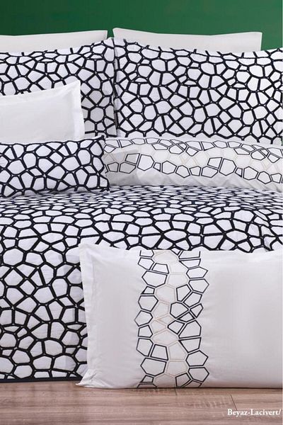 Çeyiz Diyarı Dowry Land Stone 10 Piece Dowry Set White Navy Blue
