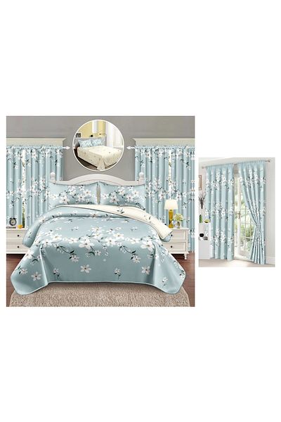 CHIRASO CHIRASO 6-Piece Bedding Set, with Drapery, Sheet 160x230, Duvet Cover, 2 Pillowcases