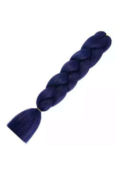 WNY Perucă sintetică împletită, extensii, culoare albastru închis, 105g, 63cm