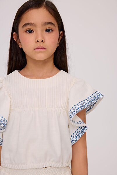 Tyess BG Store Girl's Ecru Blouse