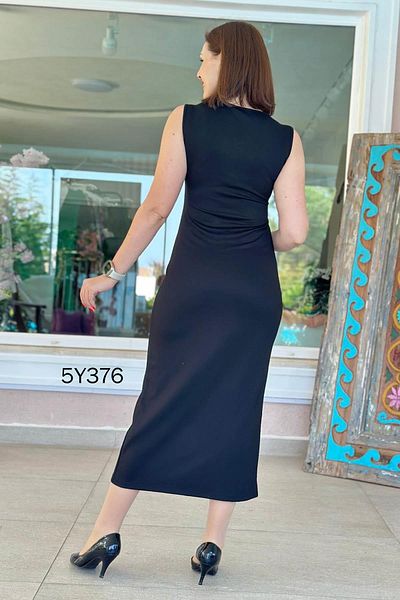 İnce Topuk Button Detail Slit Modal Dress 5Y376