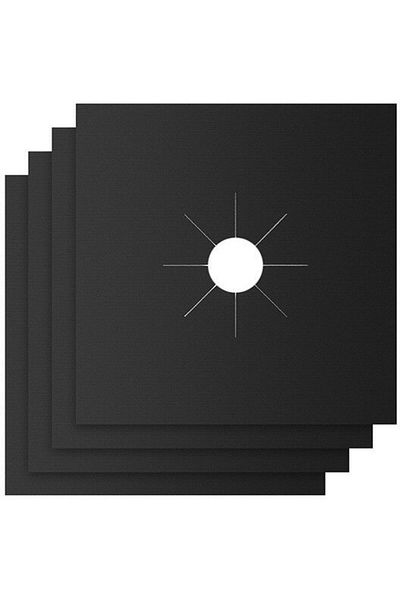 OEM Set de 4 folii de protecție pentru plită M008B, Reutilizabile, Fibră de sticlă/Teflon, 27x27 cm, Negru