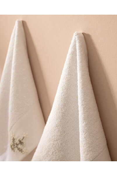 Madame Coco Рушник з вишивкою Opal, 100% бавовна, 2 шт. - білий - 30x45 см