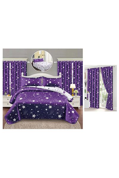 CHIRASO CHIRASO 6-Piece Bedding Set, with Drapery, Sheet 160x230, Duvet Cover, 2 Pillowcases