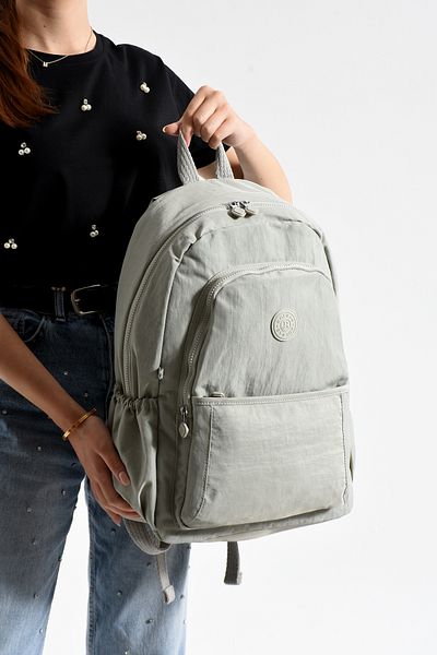 Just Polo Unisex Waterproof Imported Crinkle Fabric School Business and Travel Backpack with Laptop Compartment