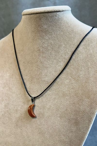Uretti - Tuğba 6667 2594 Handmade Star Stone Moon Model Natural Stone Necklace - Brown