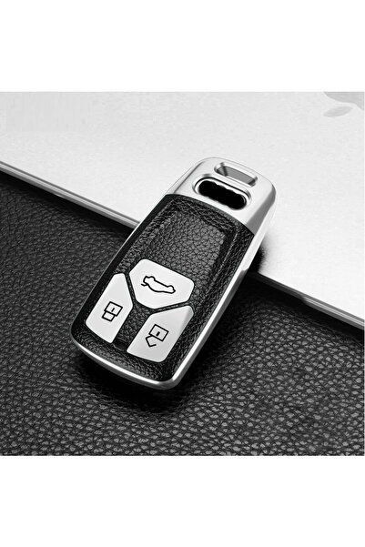 OEM Carcasă cheie auto pentru Audi - Keyless Go, Tpu, argintiu/negru