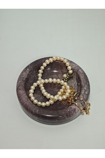 Pergamon Marble & Design Dark Lilac Marble Ring Holder Organizer