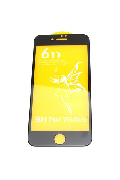 BLACK Folie de protecție Apple iPhone 7, sticlă securizată 6D, acoperire completă, lipici complet, acoperire completă, negru