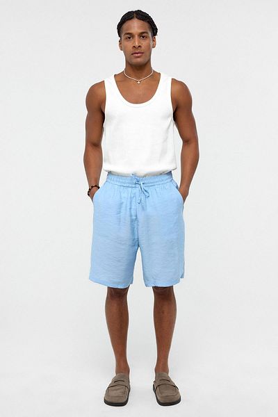 VAMOSCLO Oversize Modal Fabric Bermuda Shorts Blue