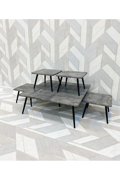 DEC13 A set of serving tables in multiple colors to suit different decors.