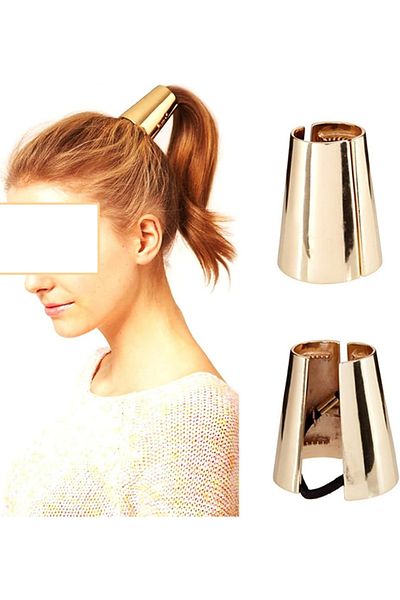 Generic Simple and Soft Round Metal Ponytail Holder Tie Hair Rings Horn Hair Tie