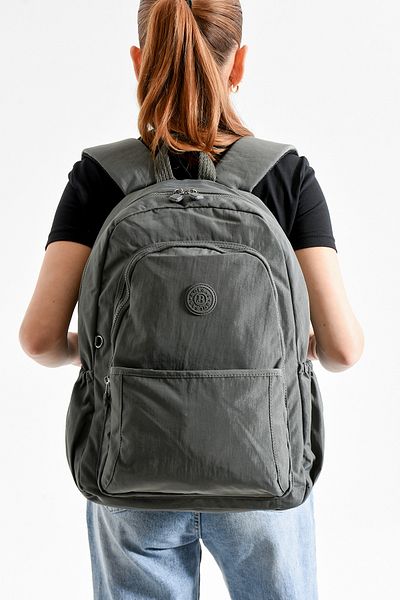 Just Polo Unisex Waterproof Imported Crinkle Fabric School Business and Travel Backpack with Laptop Compartment