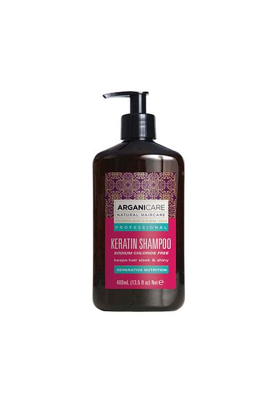 Arganicare Șampon reparator și hrănitor cu keratină, păr deteriorat, tratat chimic, Arganicare, 400 ml
