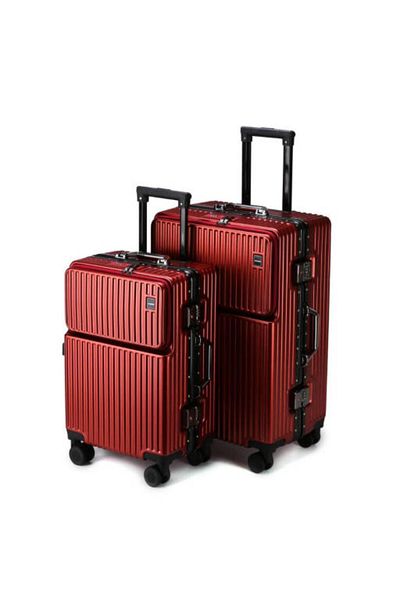Generic STARGOLD Zipperless 2-Piece PC Hard Side Luggage Set with 360° Wheels, TSA Locks, SG-PC431 Red